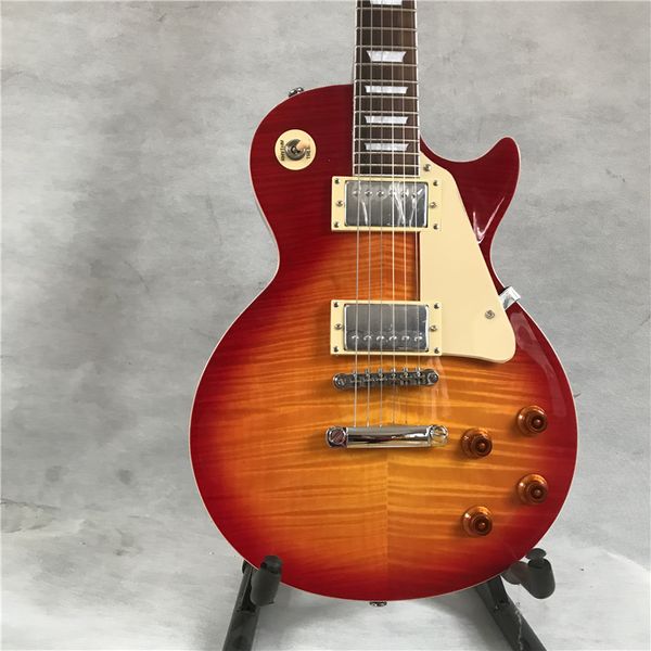 

mahogany body and neck electric guitar in sunburst , tiger flame guitar, rosewood fingerboard 2 pickups high quality