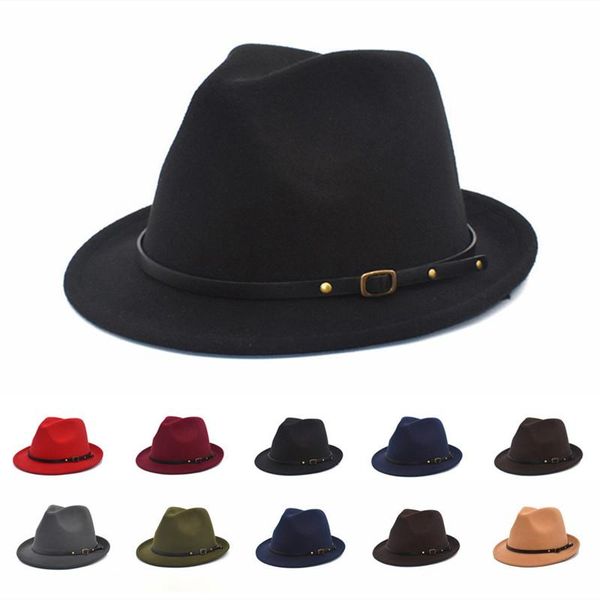 

wide brim hats fedorat hat short simple panama solid color felt for men women artificial wool british, Blue;gray