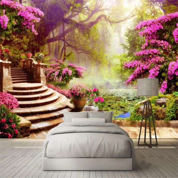 

wallpapers custom 3d wallpaper mural garden landscape background wall living room bedroom decoration
