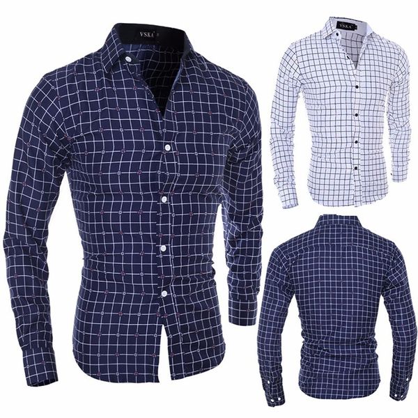 

men's new plaid shirts men long sleeve high cotton fashion long-sleeved shirst male button down casual outwears, White;black