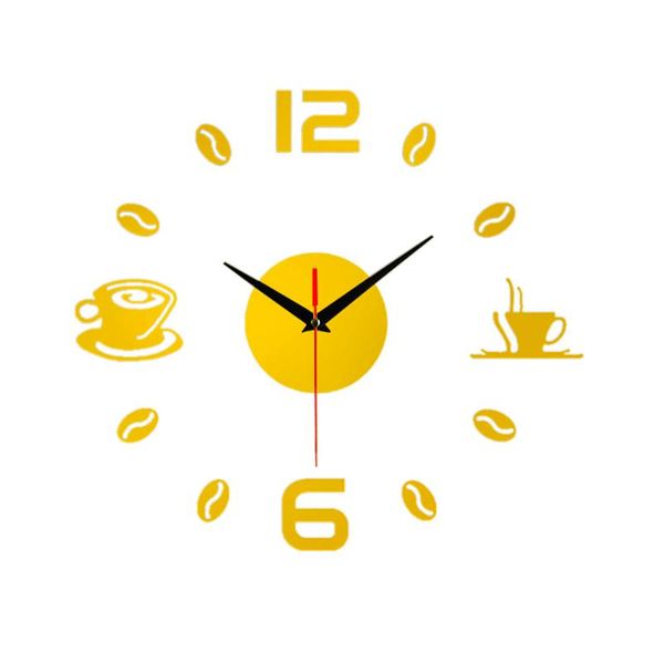 

wall mute clock frameless creation 3d mirror surface sticker multi-functional home office electricty decoration clocks