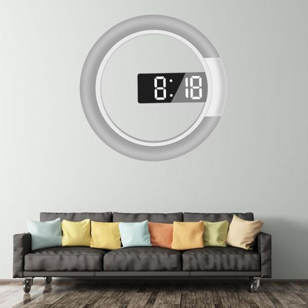 

wall clocks modern hanging clock led digital alarm mirror with (green display)