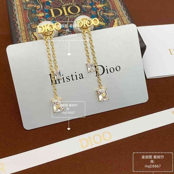 

2021 new designer family pearl earrings female star tassel long letter, Golden