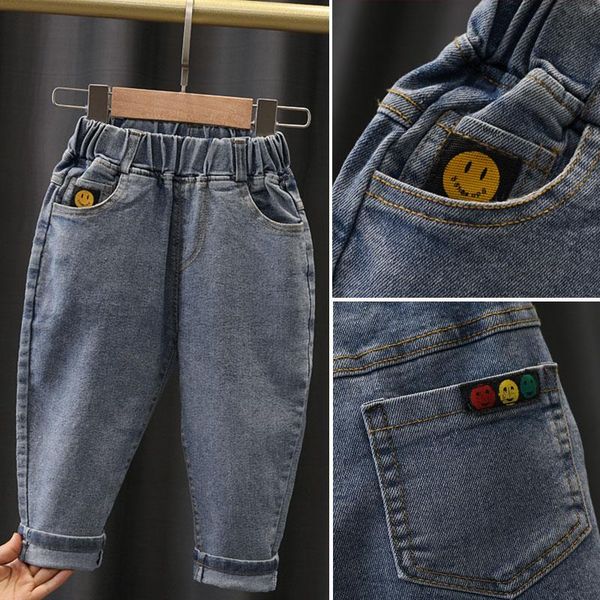 

jeans children pants 2021 spring autumn kids denim for baby boy girl toddler trousers clothes clothing, Blue
