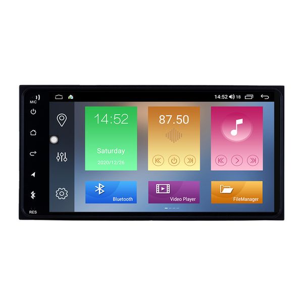 Auto-DVD-Radio-Player GPS-Navigation für Toyota Highlander, universeller HD-Touchscreen, unterstützt USB, Carplay, OBD2, DAB, 7 Zoll, Android 10