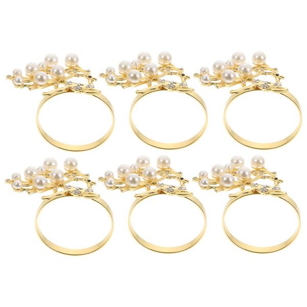 

napkin rings 6pcs holder for dinning table settings wedding decors (golden)