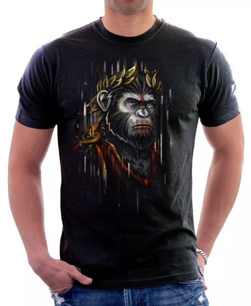 

CAESAR Dawn of the Planet of the Apes black t-shirt 9626, White;black