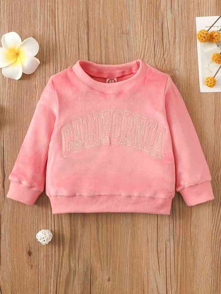 

baby letter embroidery flannel sweatshirt she, Black