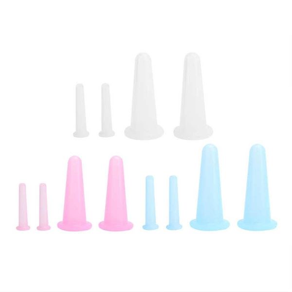 

plastic 4pcs silicone massage cup moisture absorption jar face cupping body health care shoes bag travel portable storage bags