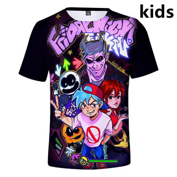 

men's t-shirts 3 to 14 years kids t shirt friday night funkin 3d print t-shirt boys girls casual harajuku shirts children clothes, White;black