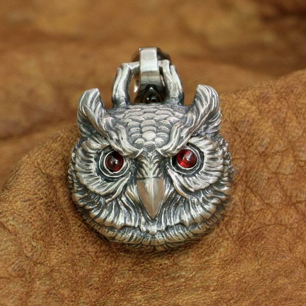 

925 sterling silver red eyes owl charms punk pendant ta277a