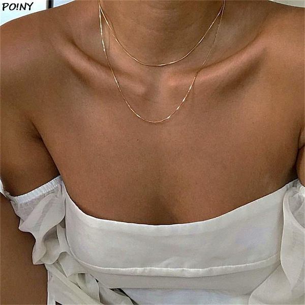 

chains ins gold-plated clavicle chain soft snake bone double-layer exquisite necklaces for women fashion jewelry, Silver