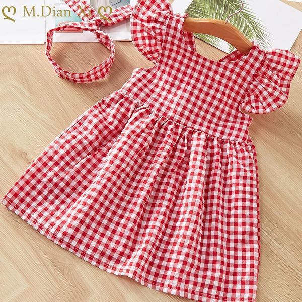 

girl's dresses baby girls 2021 summer kids sleeveless cute lattice umbrella print o-neck a-line dress princess for1, Red;yellow