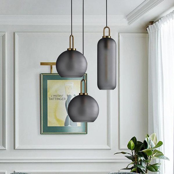 

pendant lamps postmodern ins chandelier luxury restaurant lights nordic bar bedroom bedside glass ball single lb121920