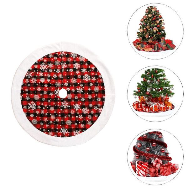 

christmas decorations 1pc tree grid skirt xmas carpet festival ornament decor