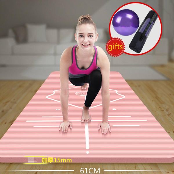 

beginner yoga mat thickened widened lengthened non-slip women practice dance fitness for home with guiding line mats
