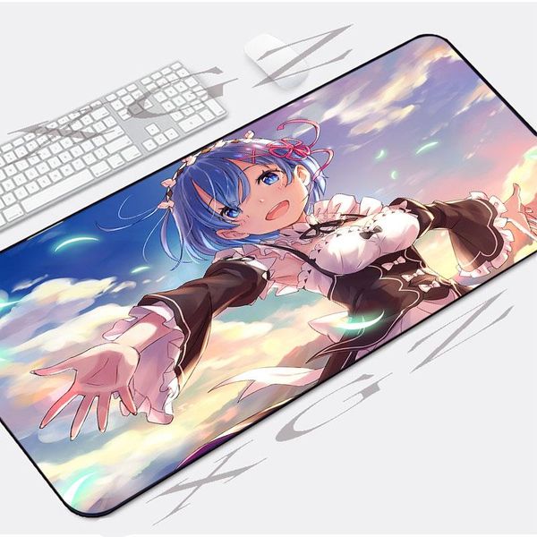 

mouse pads & wrist rests xgz anime cute girl hd print custom extra large pad black lock-edge computer desk mat rubber non-slip for csgo