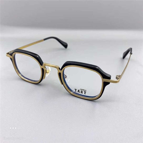 

tart228 new men and women classic optical glasses oval titanium plank frame goggles simple atmosphere style glasses with watch case, White;black