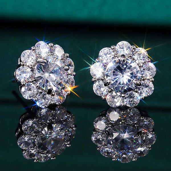 

stud s925 classic copper alloy sweet temperament flower earrings for woman fashion jewelry girl's daily wear, Golden;silver