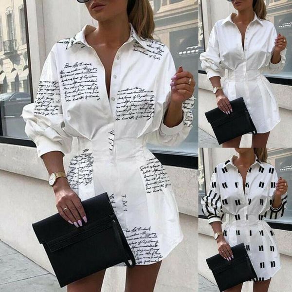 

women button long sleeve a-line swing loose tunic blouse t-shirt dress casual dresses, Black;gray