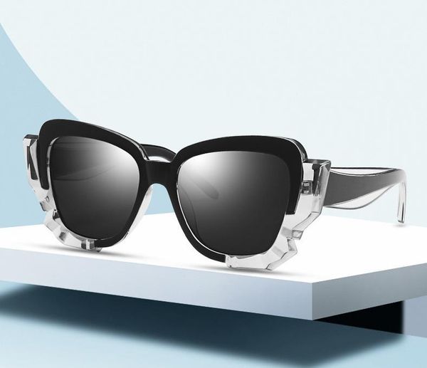 

sunglasses 2021 vintage cat eye women brand designer ocean lens eyeglasses retro shopping feminino uv400, White;black