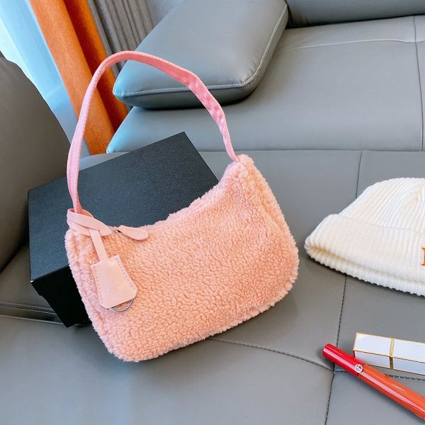 

2021 new single shoulder bags women's temperament fashion texture underarm bag designer plush handbag 5 colors