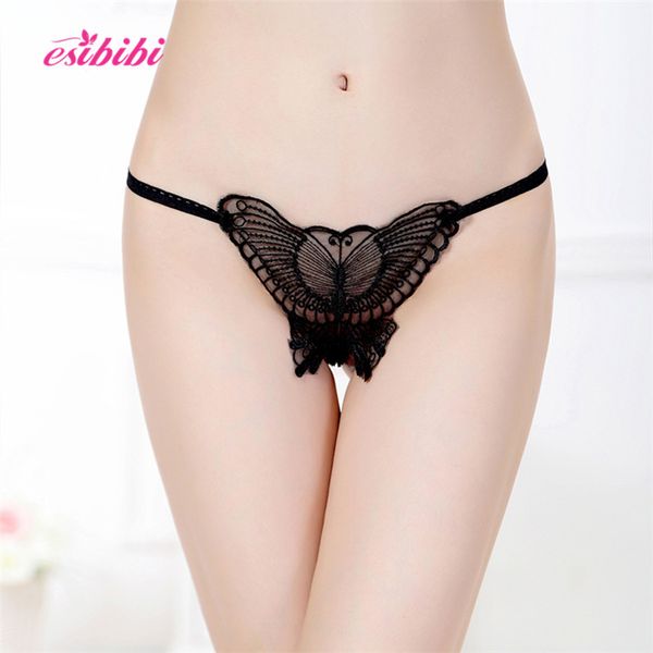 

esibibi fun underwear t-pants butterfly fly embroidery double t201, Black;white