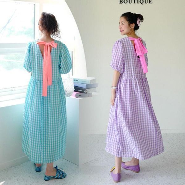 

casual dresses western-style plaid long dress with age reduction, Black;gray