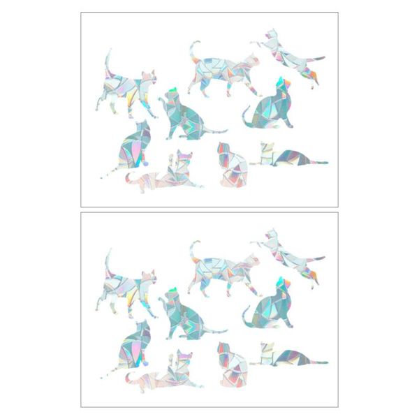 

wall stickers 2pcs cartoon cat window colorful decals electrostatic