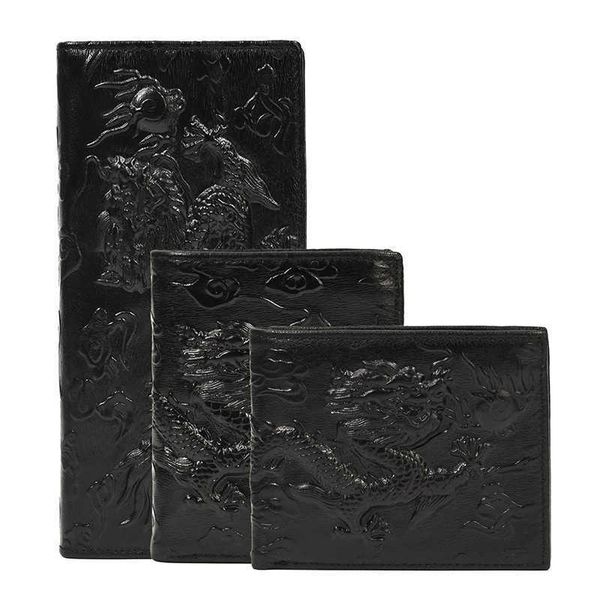 

men's leather wallet embossed two fold crazy horse zero wallet, Black