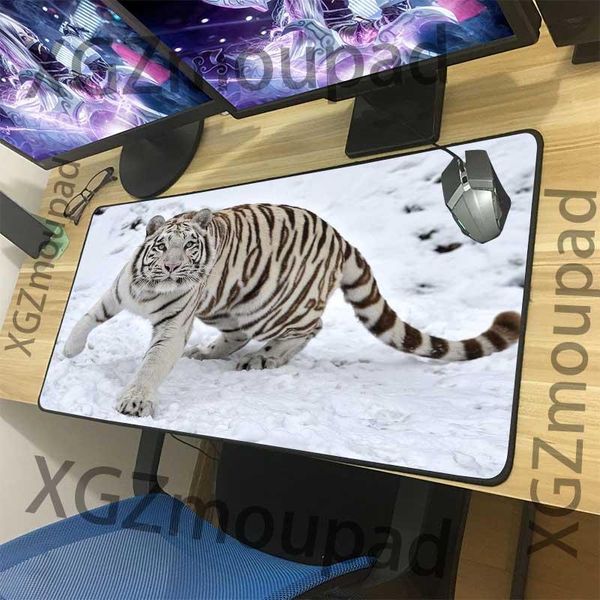 

mouse pads & wrist rests xgz animal fat cute tiger large pad precision black lock edge home computer keyboard table mat speed rubber non-sli