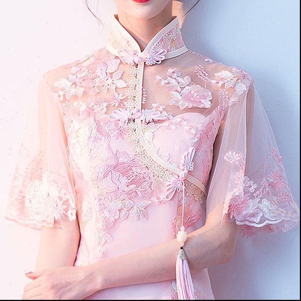 

women dress daily lace improved cheongsam young girl winter small short chinese style vestido hasta la rodilla formal, Black;gray