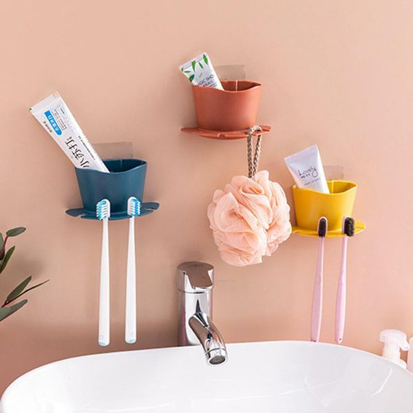 

tooth brush dispenser bathroom organizer multifunction wall mounted toothbrush holder toothpaste storage rack self shaver