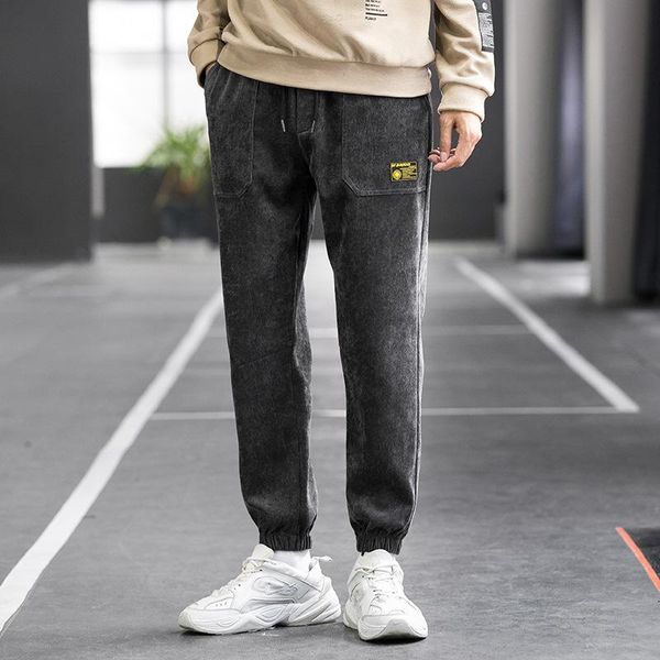 

men's pants spring and autumn casual korean version student sports leggings fashion, Black