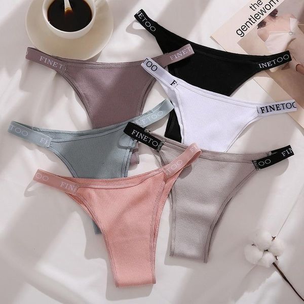

women's panties cotton briefs women seamless underpants female thong letter pantys underwear solid color intimate lingerie, Black;pink