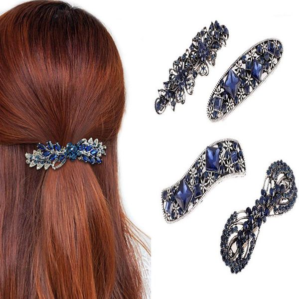 

haimeikang women vintage hair clip rhinestone fashion tiara headwear diamond elegant hairpin accessories style1