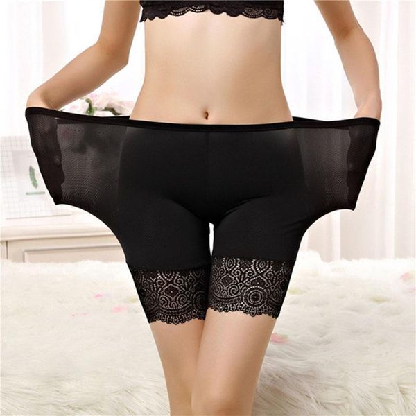 

women's panties seamless short pants women lace black boyshorts underwear plus size safety shorts under skirt female boxer, Black;pink