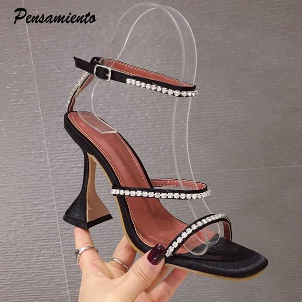 

runway style women sandals narrow band high heels office lady shoes fashion summer wedding bridal gladiator, Black