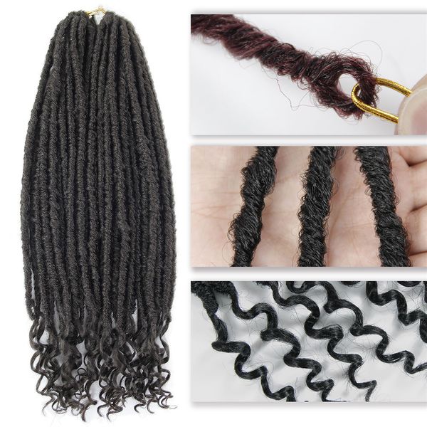 Masse di capelli Intrecciatura africana Trecce ricce di colore puro 16 20 pollici Estensioni dei dreadlocks all'uncinetto Acconciatura ad onda Nero Marrone Borgogna