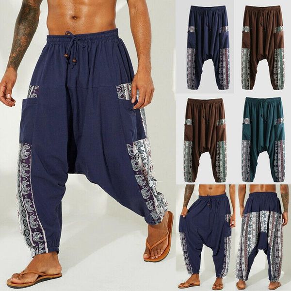 

mens fashion baggy pants loose lantern exercise workout joggers lounge bottoms men's, Black