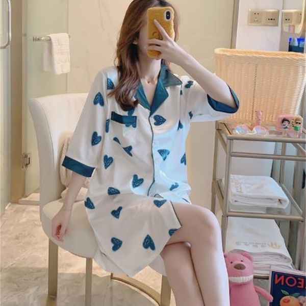 

women's sleepwear summer nightgown lingerie for women dress satin ladies sleepwear silk nightdress nuisette loose large size nighties 3, Black;red