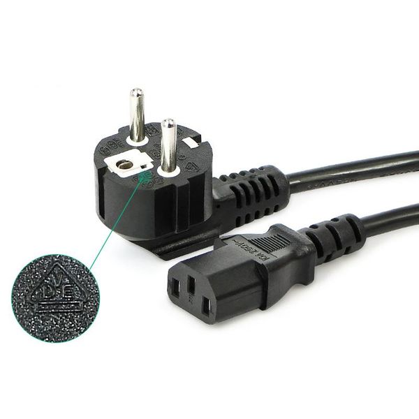 

smart power plugs 2pcs eu plug 1.5m black 3-prong ac supply cable adapter cord for laplead