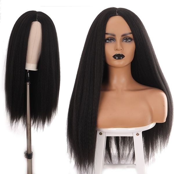 

split exclusive acrylic black head cover fluffy long hair for daily use