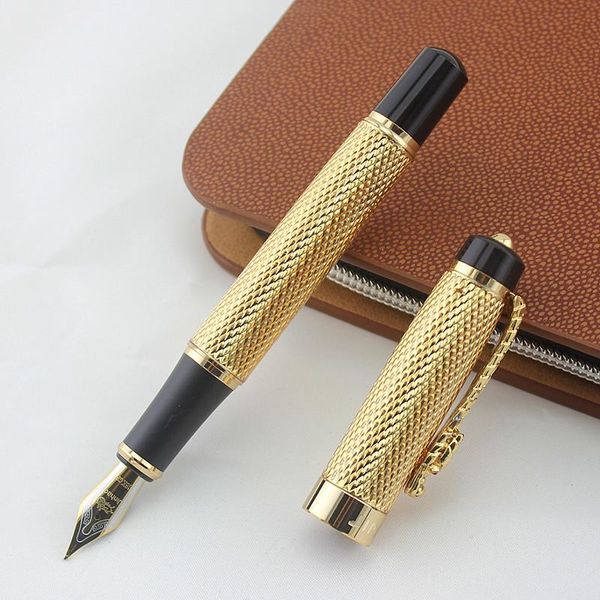 

fountain pens advanced jinhao all colour luxury dragon bright gold squares barrel business office pen broad nib ink gift box