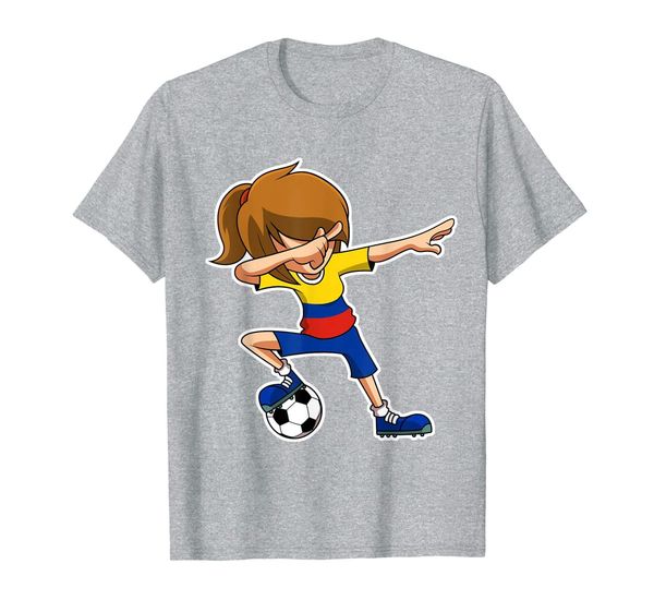 

dabbing soccer girl colombia jersey, colombian kids dab gift t-shirt, White;black