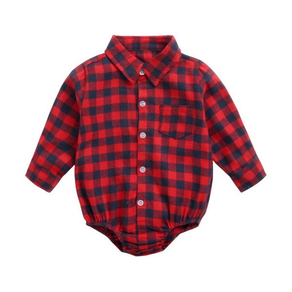 

rompers autumn born bodysuits plaid shirt long sleeve cotton romper overalls baby boy girl clothes 0-2y e8160 wviq, Blue