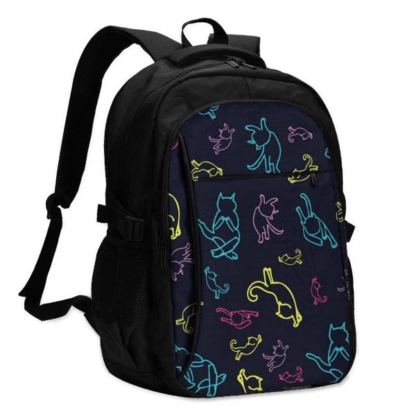 

backpack usb charging lapwomen's for teenage students girls school cute cat silhouettes travel bagpack