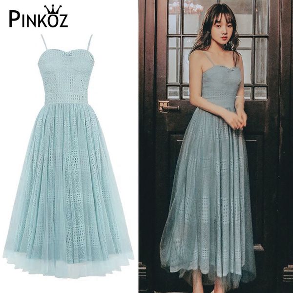 

vintage designer spaghetti strap maxi dress bow lace hollow out mesh slim a-line mori vestidos fiesta nocche 210421, White