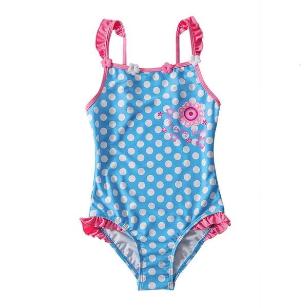 

children's suit children's women's dot printed girl's one piece diving suit middle school children's swimsuit tz410, Black