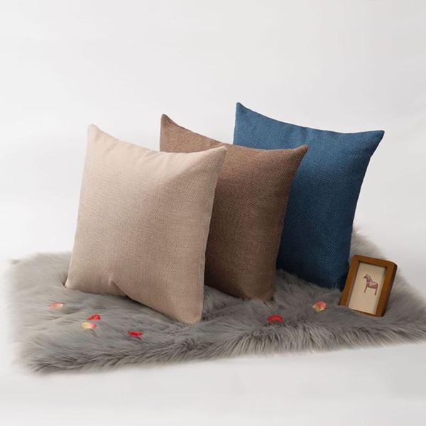 

cushion/decorative pillow modern light luxury cushion cover 50x50cm solid color linen car decorative sofa cushions home throw pillows decora